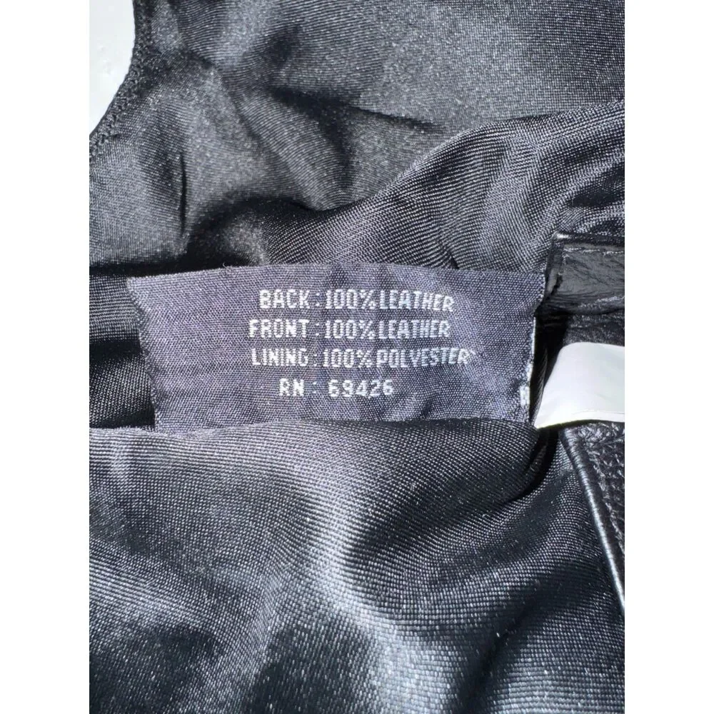 Wilsons Maxima Leather Vest Womens Size L Black Biker Motorcycle Lined Full Zip - Picture 3 of 4